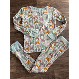 Little Sleepies Mint Green Bunny Rabbit Easter Pajamas Size 7-8